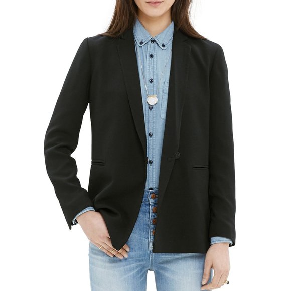 Madewell Jackets & Blazers - Madewell 'Lycée' Drapey Blazer Black Size 6